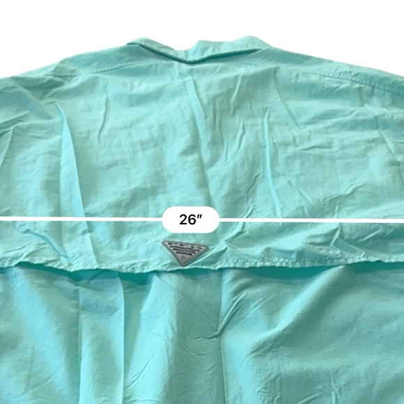 Columbia PFG Bahamas Mens Casual Button Down Shirt Size XL TALL Misty Jade green - Picture 6 of 14